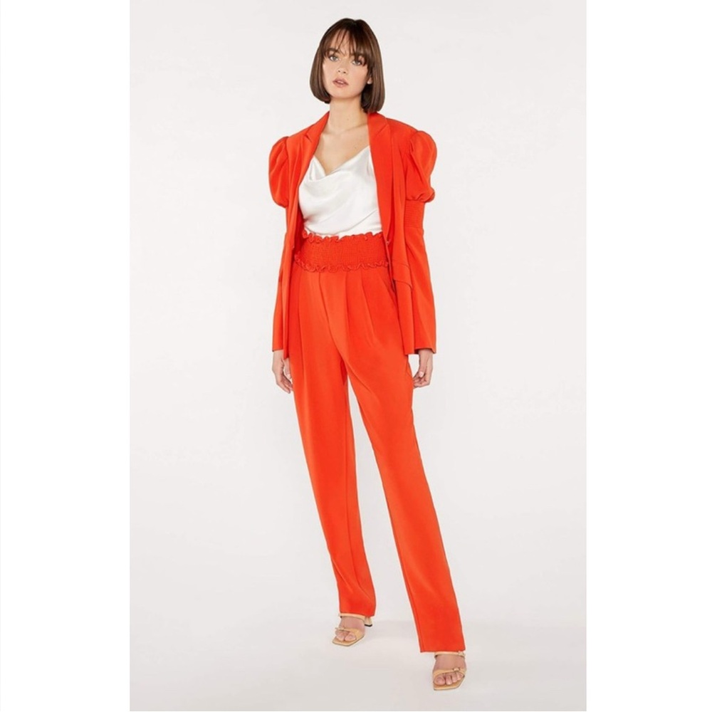 Cinq a Sept Smocked Jessi Pants in Fire Coral - Picture 8 of 13
